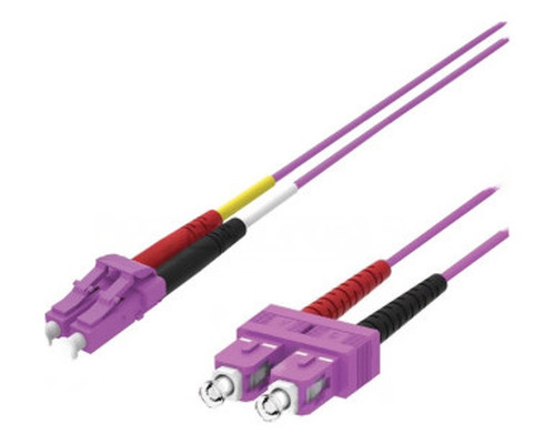 WP FIBER OPTIC MULTIMODE PATCH CORD ,50/125 LC-SC, 2 MT. OM4 ,LSZH, VIOLET COLOR (Espera 4 dias)