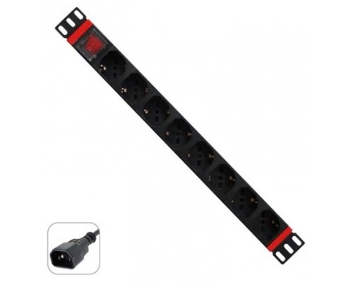 WP WPN-PDU-C01-08 unidad de distribución de energía (PDU) 8 salidas AC 1U Negro, Rojo (Espera 4 dias)