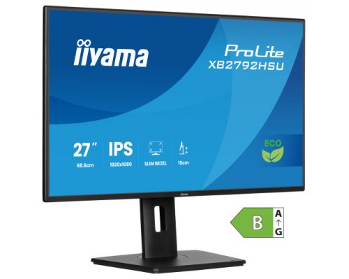 MONITOR IIYAMA PROLITE XB2792HSU-B1, 68,6 CM (27"), 1080 X 1920 PIXELES, QUAD HD, LED, 3 MS, NEGRO (Espera 4 dias)