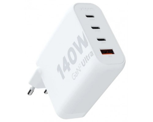 CARGADOR USB DE VIAJE/PARED 140W GAN2 ULTRA WALL 3x TYPE-C/USB 3.0 BLANCO XTORM (Espera 4 dias)