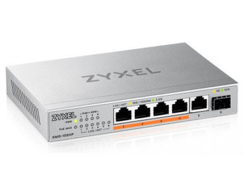 Zyxel XMG-105HP No administrado 2.5G Ethernet (100/1000/2500) Energía sobre Ethernet (PoE) Plata (Espera 4 dias)